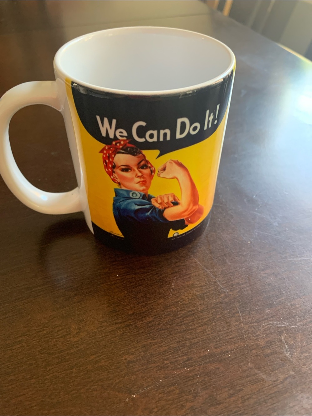 Yellow 'We Can Do It!' Ceramic Accent Mug